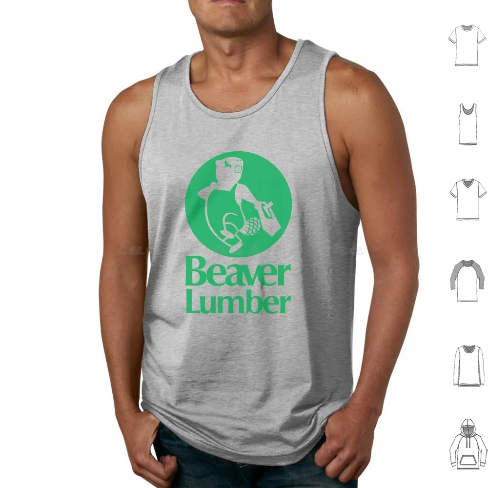 Beaver Lumber ( Green ) Tank Tops Print Cotton Beaver Lumber Canada Ontario British Alberta Saskatchewan Quebec