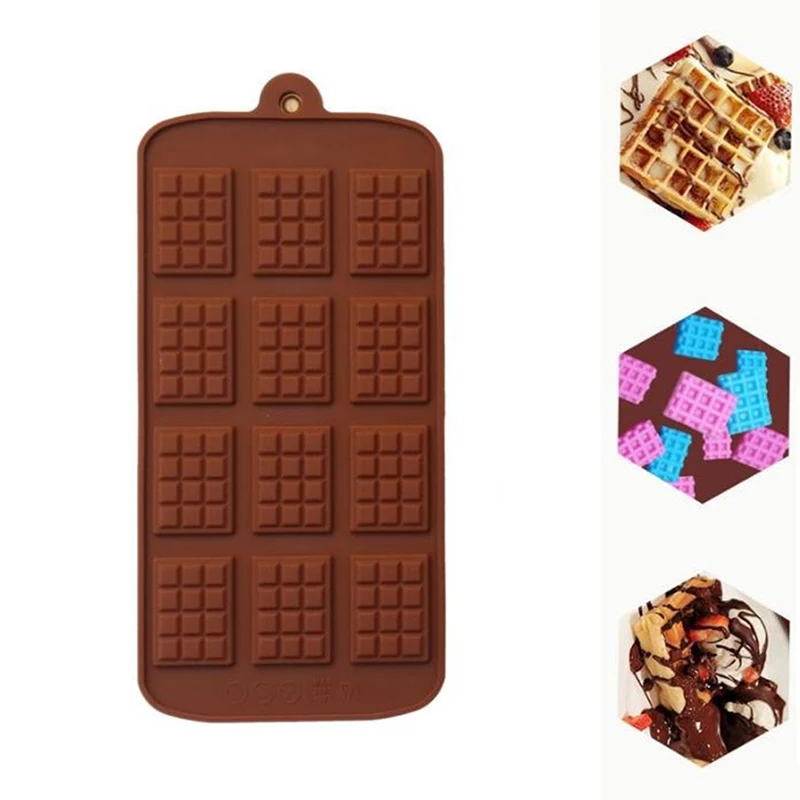 

1 Pc Waffle Chocolate Silicone Mold Dubai Chocolate Mold DIY Chocolate Cake Decorating Mold Cookie Baking Molds