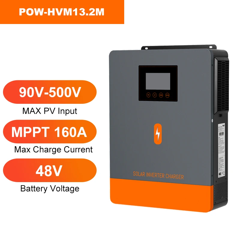 PowMr 13,2 kW 6,2 kW 4,2 kW 3,5 kW 1,6 kW 1,5 kW 1 kW Hybride zonne-omvormer 48V 24V 12V 220V Off-grid omvormer MPPT 160A 120A 80A oplader