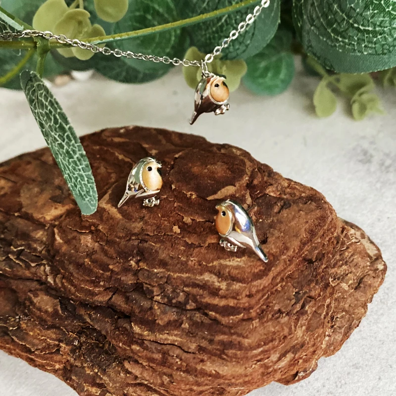 مجموعة مجوهرات قلادة وأقراط على شكل طيور من DaintyDropshipping - إكسسوارات متطابقة لموضوع الطيور للنساء #2