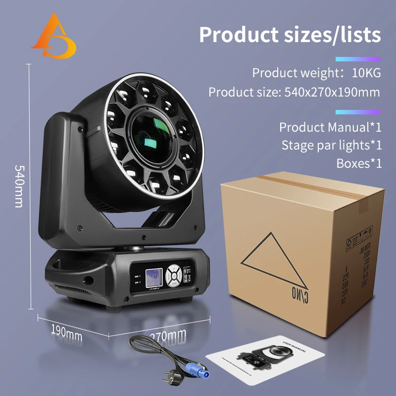 LED 10X20W Moving Head Beam Light with Aperture DMX512 for DJ Disco Bar Party Music Festival Stage Lighting