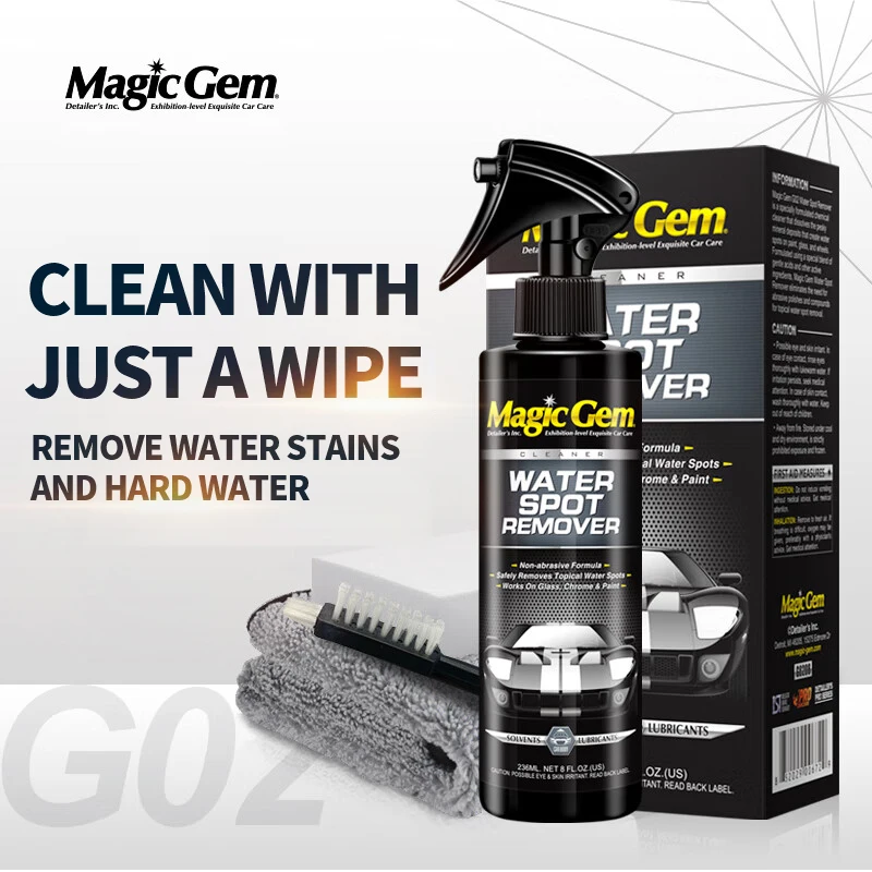 Magic Gem G02 Automotive Water Stain Remover For the removal of water stains and watermarks on car glass and paintwork.