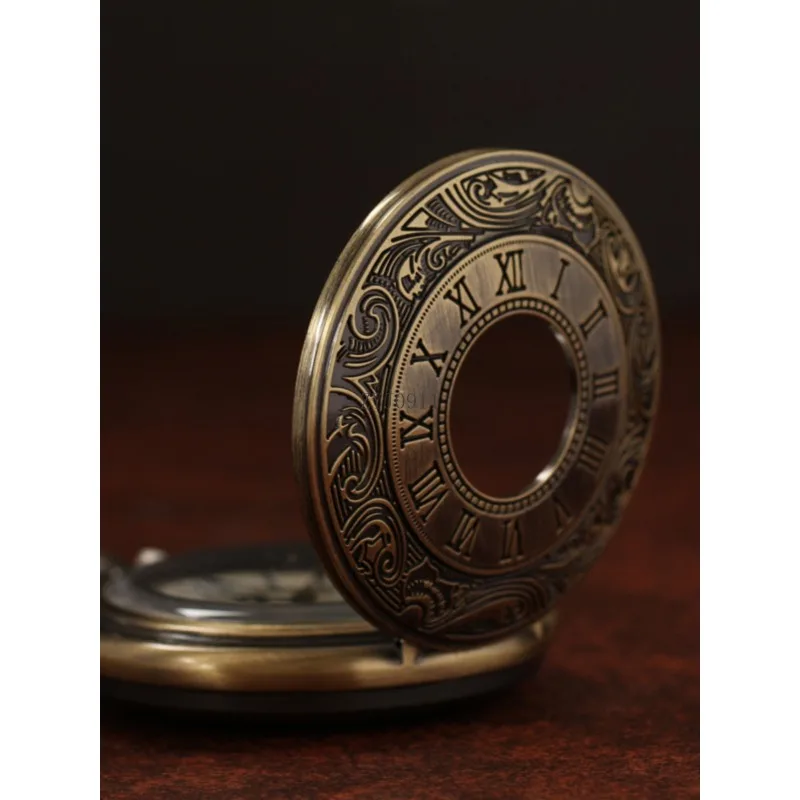 クォーツ懐中時計フリップクリエイティブカップル男子学生ローマ老人レトロノスタルジア