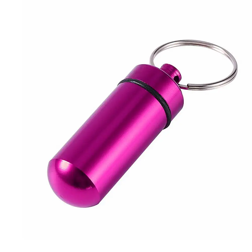 Creative Portable Mini Travel Pill Medicine Box Case Waterproof Container Keychain Capsule Bottle Key Ring Chain First Aid Gifts