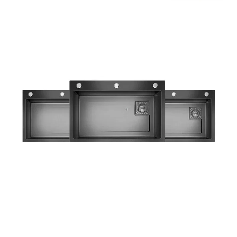 

Black Nano Sink Single Sink Stainless Steel Kitchen Vegetable Basin Side Drainage Scullery Pool under Counter