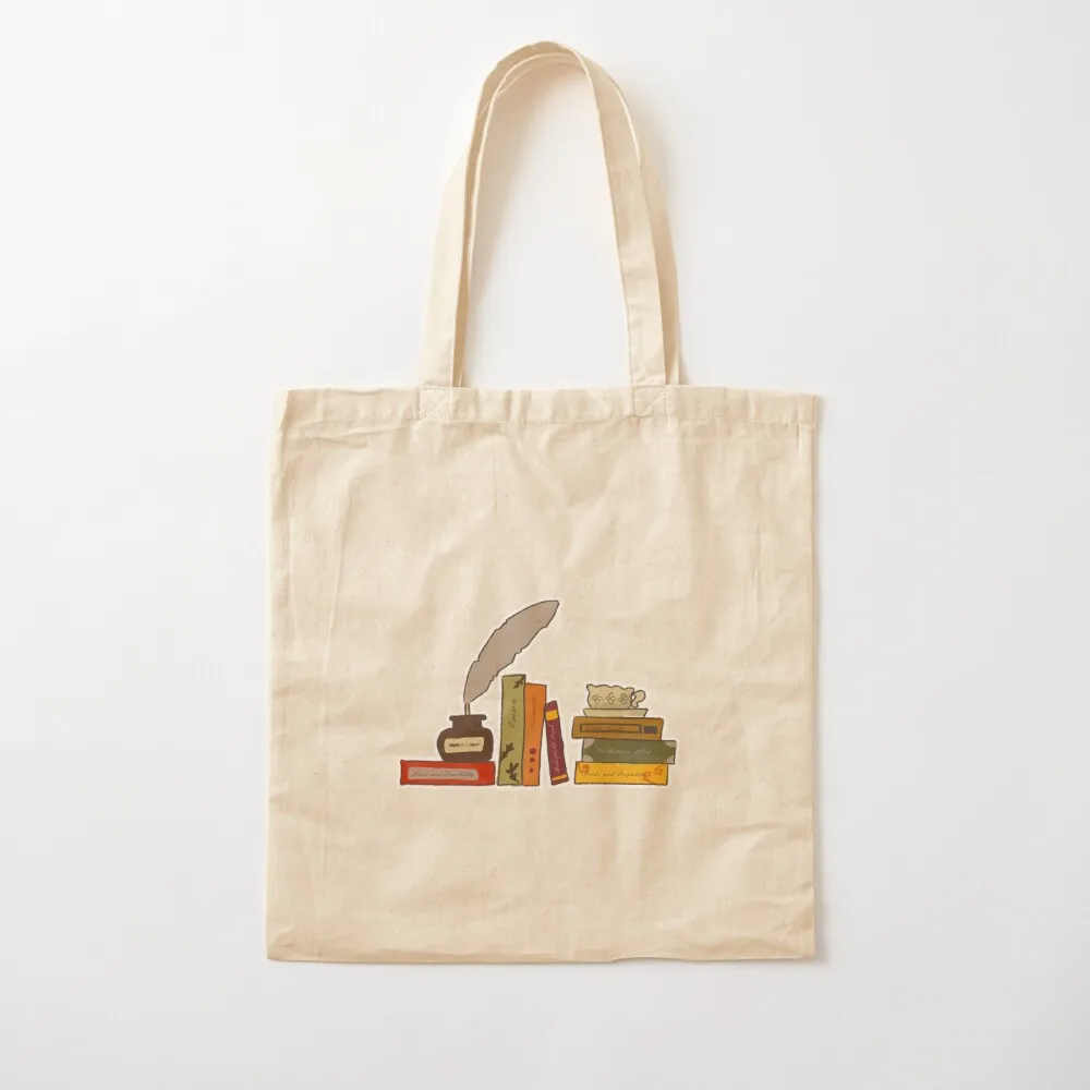 

Jane Austen Book Collection Bookshelf Drawing Tote Bag Canvas bag for women Eco bag Canvas Tote