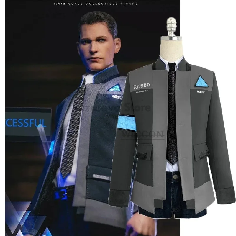 

Игра Детройт Стать Человек Косплей Костюм Коннор Косплей Униформа Мужская Куртка Белая Рубашка Галстук RK800 Пальто Костюм Полный Комплект Ролевая Игра