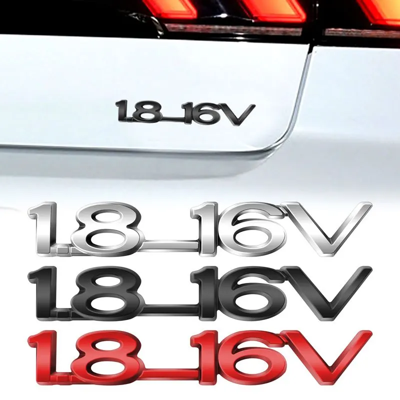 

3D Metal 1.8-16V Emblem Car Rear Trunk Tailgate Badge Sticker Decor For Opel ZAFIRA ASTRA-1.6 Optima Corsa Vectra Insignia