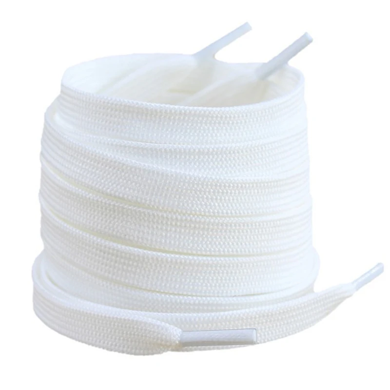 1Pair Fashion Thick White Shoelaces Sports Casual Double Layer Shoeslaces 80/100/120CM High-quality Polyester Shoe Accessories