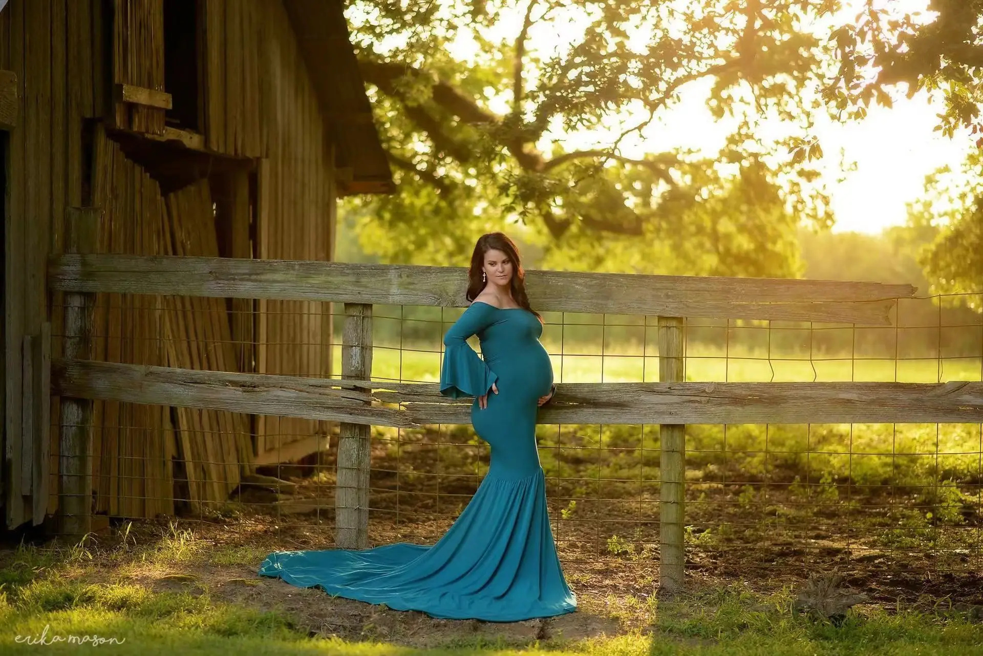 Maxivestido de maternidad de algodón para sesión de fotos, accesorios de fotografía, nuevo estilo