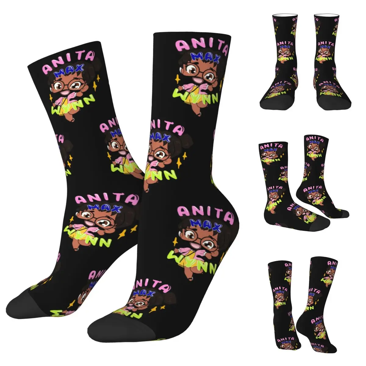 

Anita Max Wynn Cartoon Unisex Socks,Cycling 3D Print Happy Socks Street Style Crazy Sock