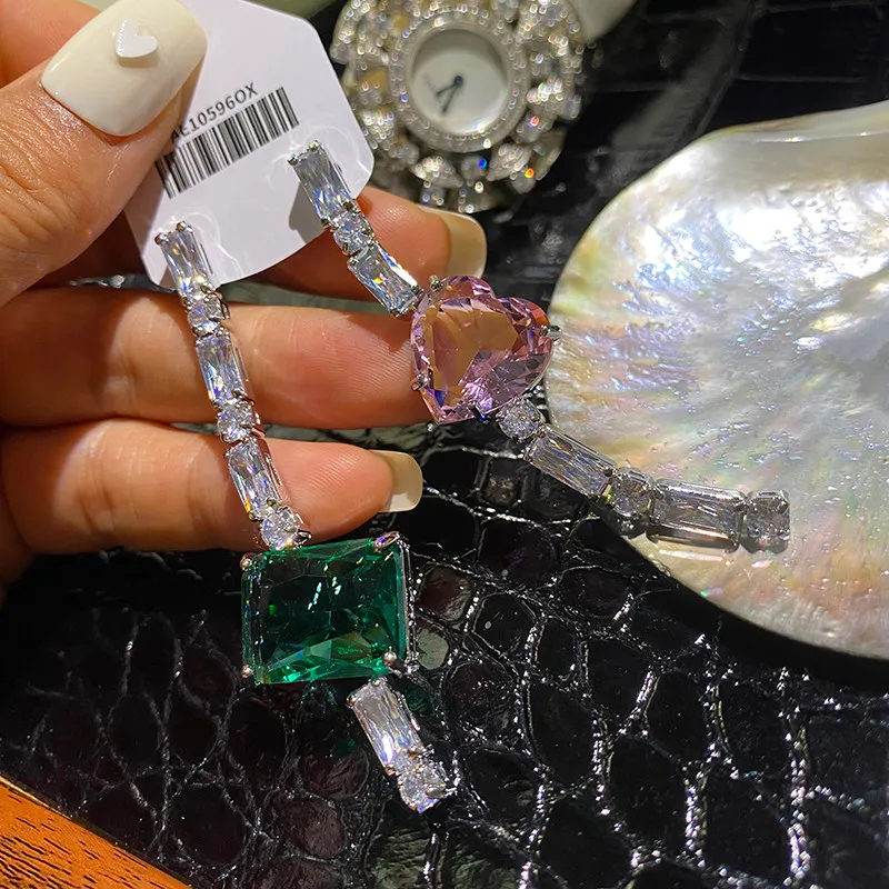 

New Asymmetric Zircon Earrings Simple Femininity