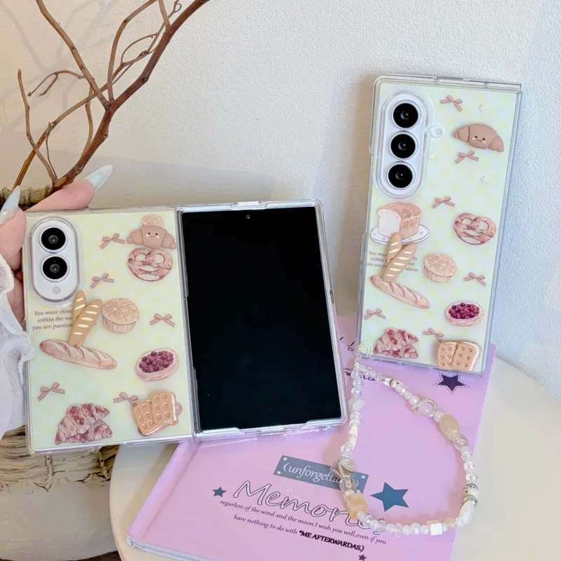 Japanese and Korean Niche Three-dimensional Bread Mobile Phone Case Is Suitable for Samsung Galaxy Z Fold 8 Ultra 8 7 6 5 4