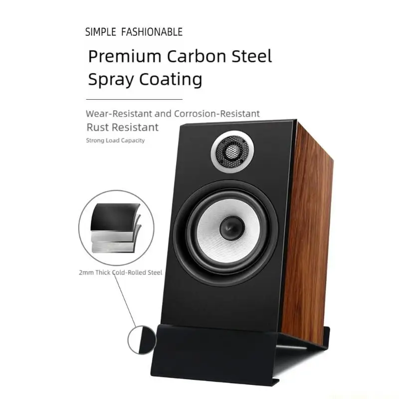 F62C Heavy Duty Metal Desktop Speaker Stand with Anti Slip Base for MR5BT Secure Support and Hiddens Installation