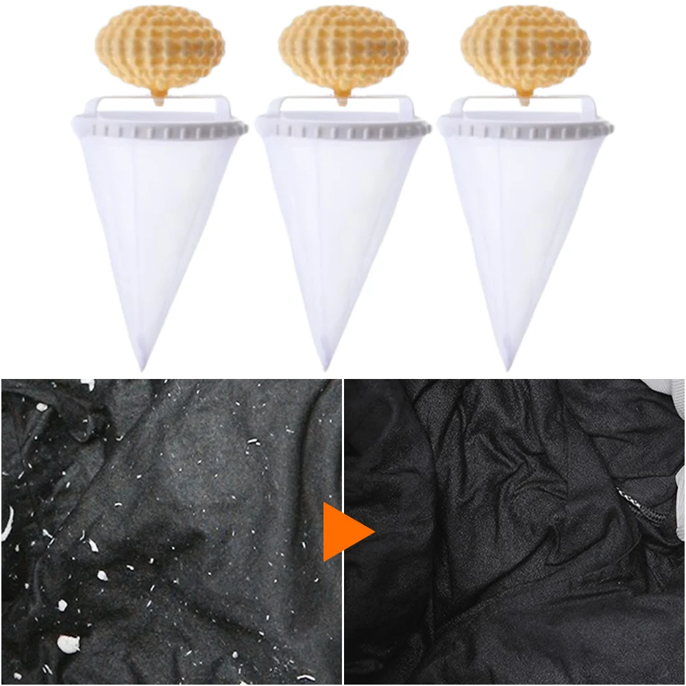 

3Pcs Floating Hair Filtering Mesh Removal Reusable Hair Filter Cleaning Mesh Bag Household Hair Filter for Washing Machine