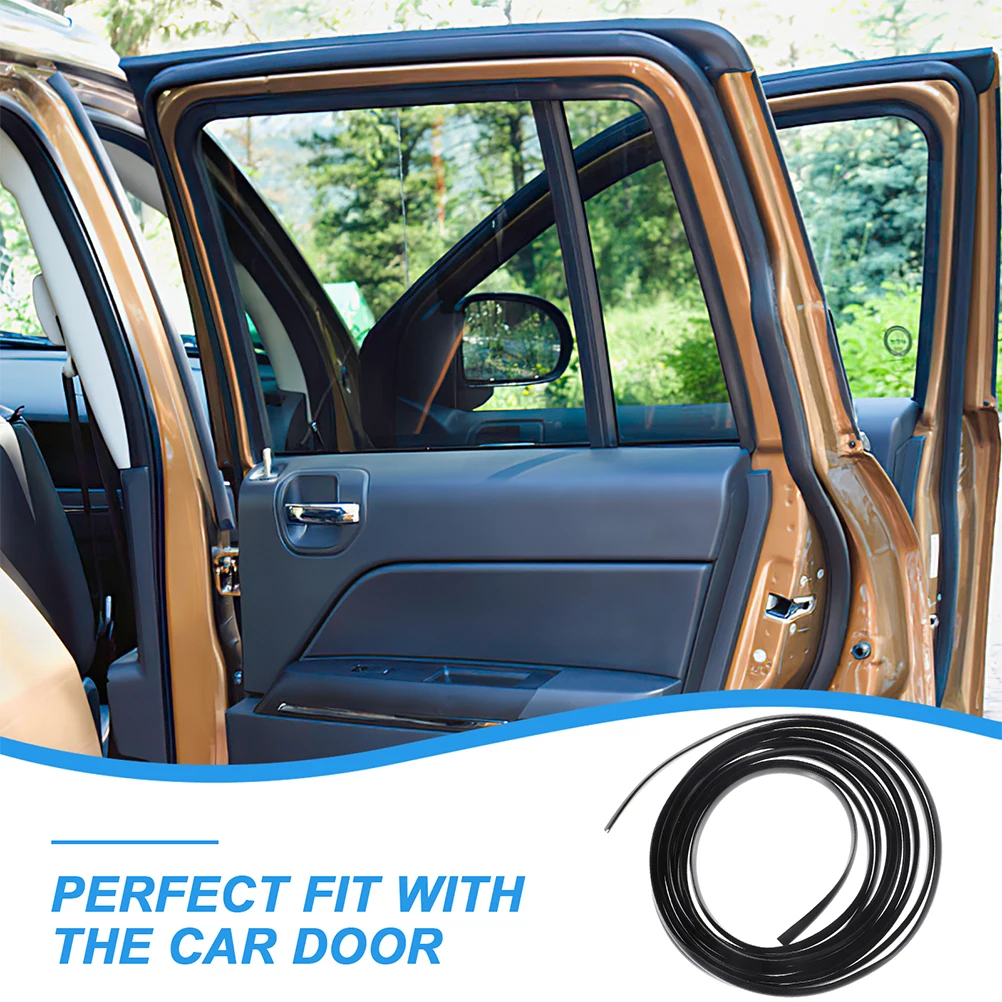

6m Black Rubber Car Door Seal Strip Silent Driving Protector Edges Guards Anti Scratch Adjustable Length Weatherproof Trim