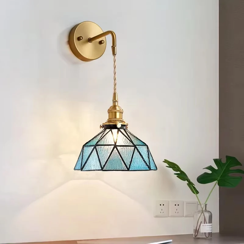 

Retro Bedside Wall Lamp Bar Hotel Hall Background Sconce Modern Living Room Study Wall Light Mount Bedroom Balcony Mirror Light