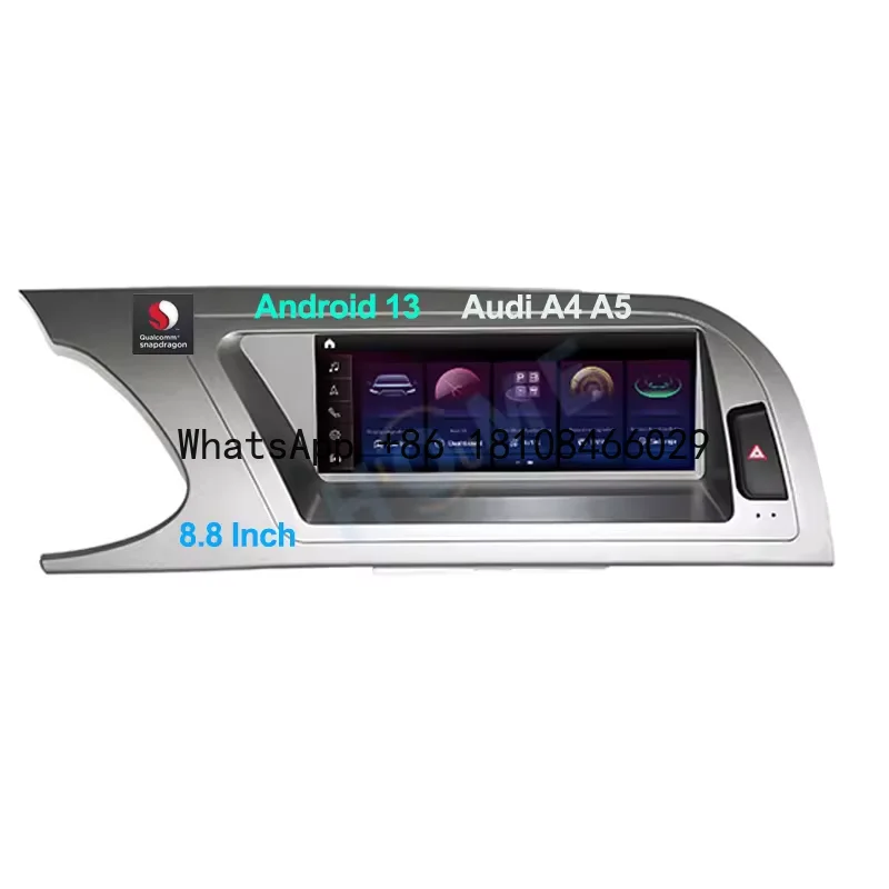 

8.8 "Android 13 Qualcomm LCD Touch Screen for Audi A4 A4L B8 A5 2009-2016 GPS Navigation Entertainment System Controller