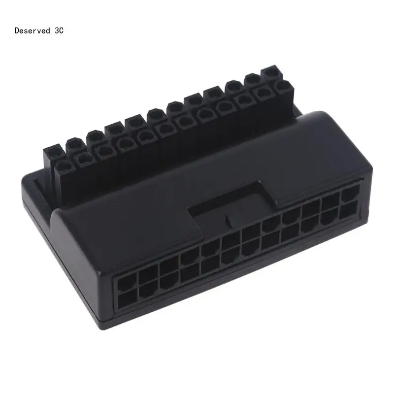 24Pin 회전 90도 커넥터 스티어링 헤드 DIY 컴퓨터 액세서리 배선 컴퓨터 마더 보드 전원 공급 장치