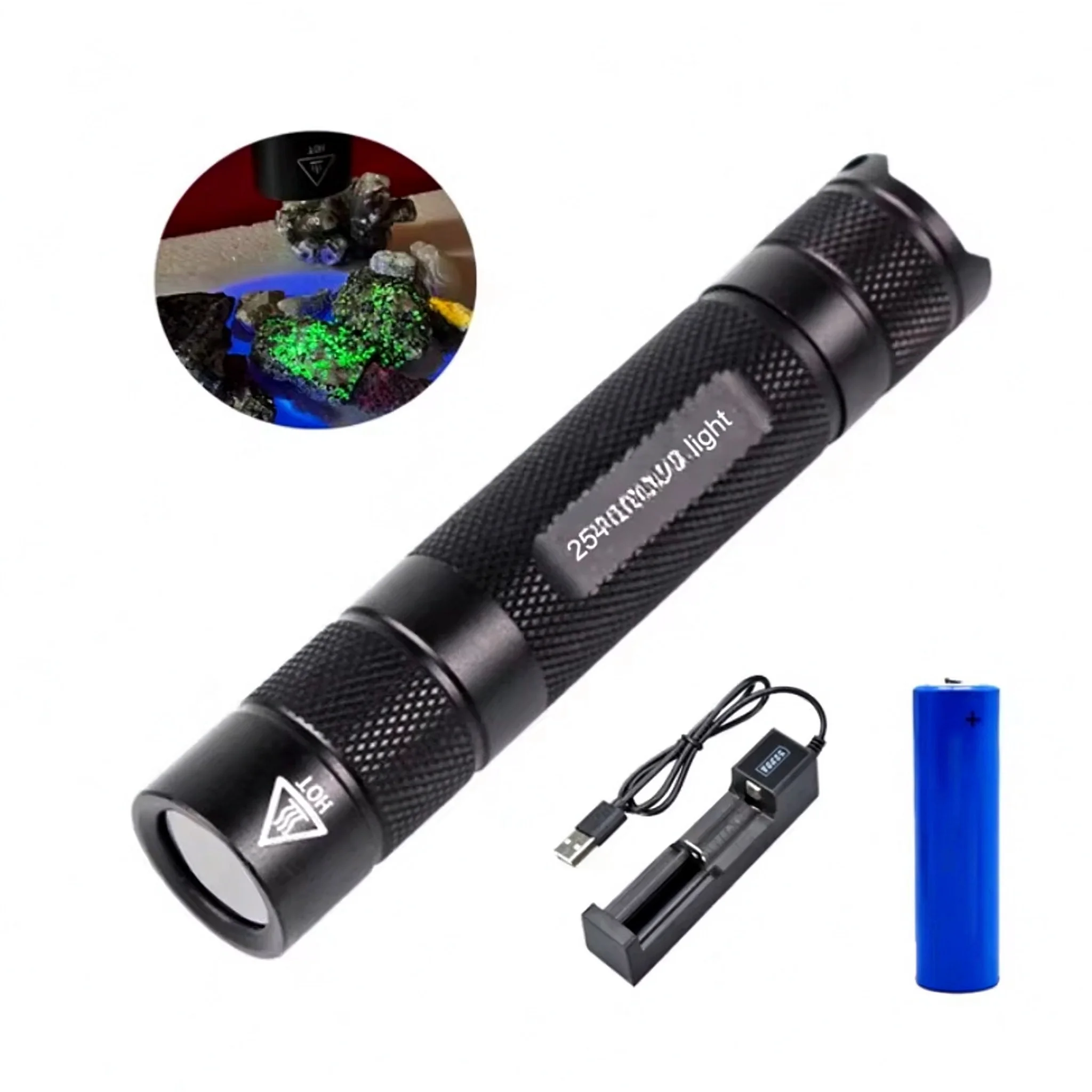 Applicable to High Power Shortwave 254nm UVC LED Flashlight SW UV Torch Lamp Fluorescent Minerals Phosphor Detection