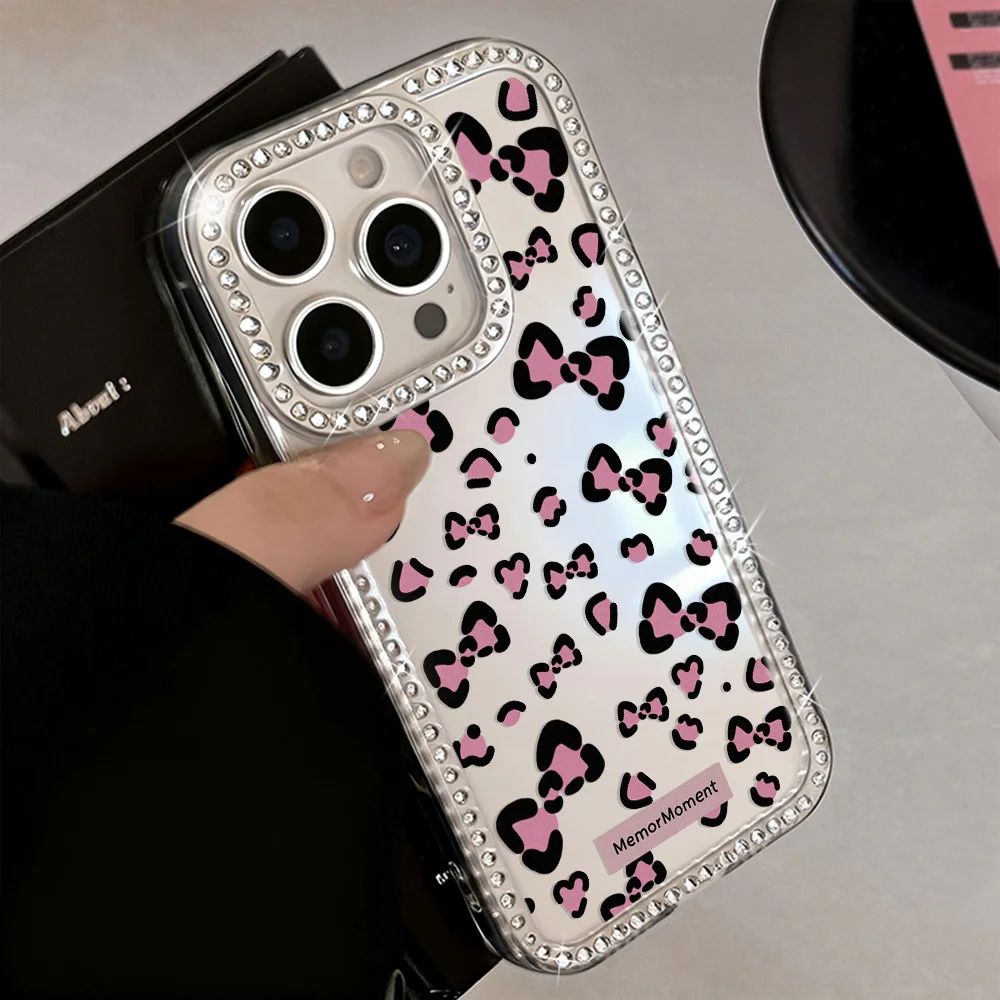 Diamond Phone Case For iPhone 17 Pro Max 16 15 14 13 12 11 Fundas iPhone 17 Air Colorful Leopard Print Clear Soft Silicone Cover