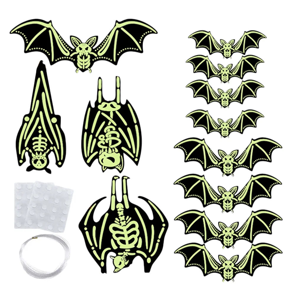 

1 set 1 Set Glow-In-The- Bat Decor Halloween Hanging Luminous Party Ornament Pet Outdoor Festival Decoration Garden