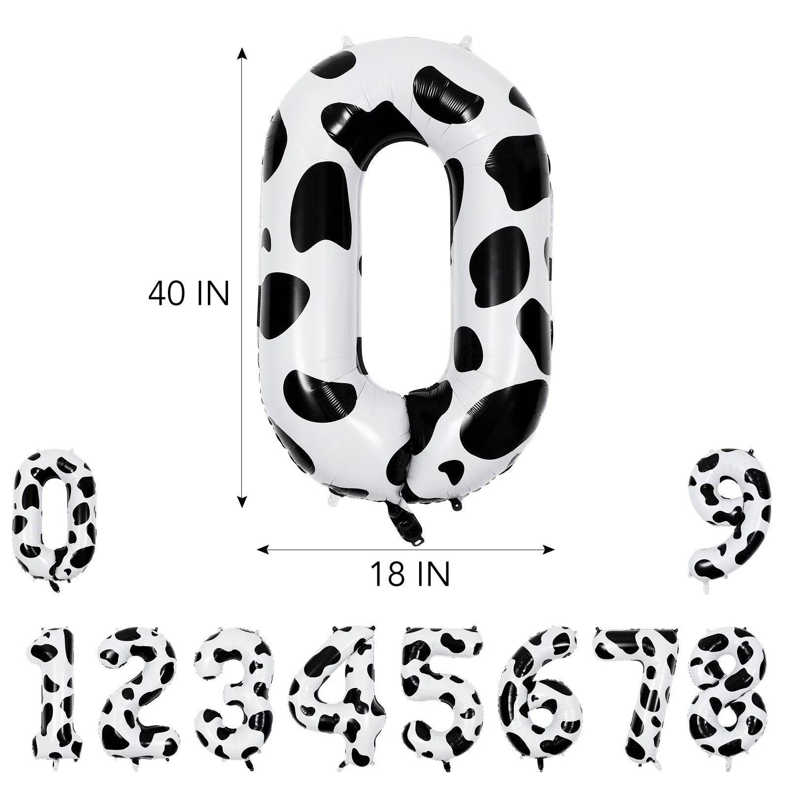 

10Pcs 40 Inch Cow Print Balloons Number Balloons Aluminum Film Birthday Party Decor Cow Print Balloon 40 Inch Number Balloon