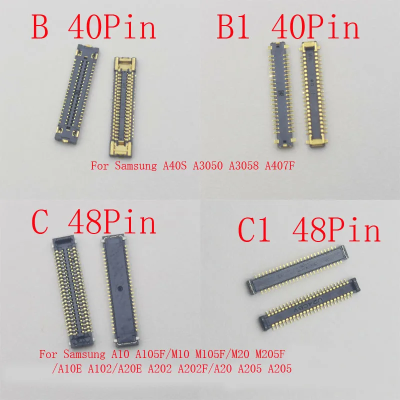 1-10Pcs Lcd Display Usb Charger Flex Plug FPC Connector For Samsung Galaxy A20 A205 A40S A407 A10E A102 A20E A202F 34 40 48 Pin