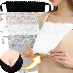 2PCS Lace Invisible Mock Camisole Wrapped Chest Overlay Bra Insert Easy Clip-on Women Cleavage Cover Underwear