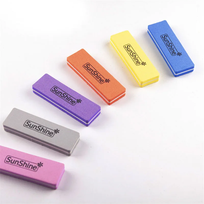 

SunShine 20Pcs/Lot Nail Buffer Block Polish Sanding Nail File 100/180 Double Sided Sanding Colorful Sponge Files Buffering Tools