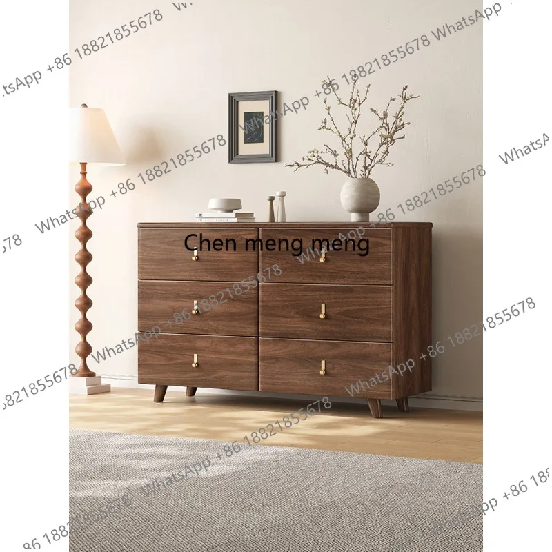 

Комод из массива черного ореха, встроенный сундук, простой комод с зеркалом.