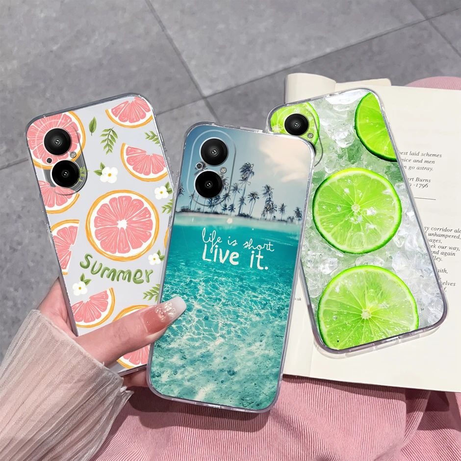 For Oppo Realme C67 4G Case Lovely Panda Angry Dinosaur Transparent Soft Bumper For Realme C67 6.72 Inches RMX3890 Models Fundas