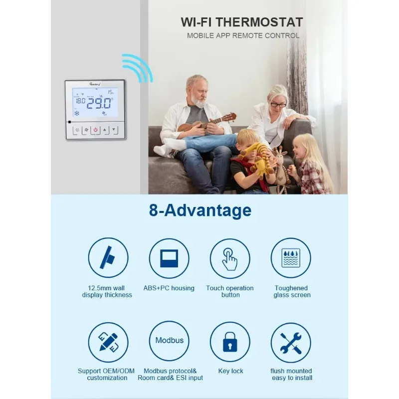 New Arrival Air Conditioning Modbus Tuya Nest Room Mechanical Mini Smart Wifi Digital Thermostat Temperature Controller Hvac