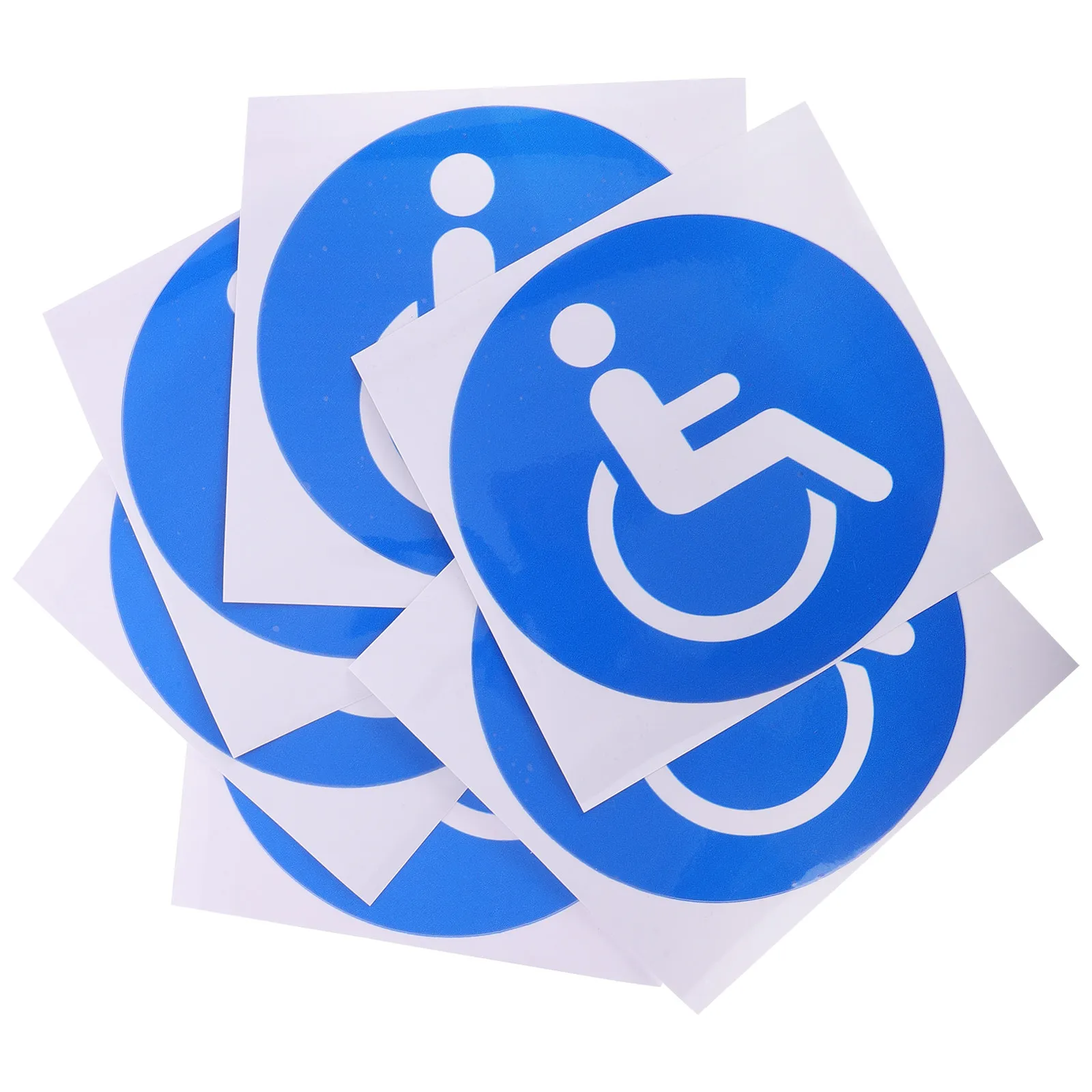 

6 Sheets Wheelchair Symbol Sticker Set for Car Window Bumper Body Self-Adhesive Disabled Parking Sign Automotive Accessory