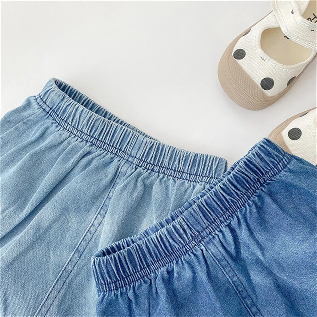 Summer Baby Girl Denim Bloomer Cute Pockets Boy Cotton Shorts Toddler Kids Soft Breathable Diaper Cover Child Short Jeans Pants