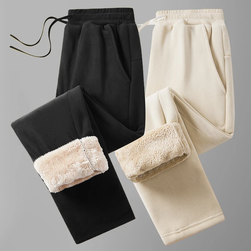 

Зимние спортивные штаны, мужские толстые теплые флисовые бегуны, женская спортивная одежда, повседневные уличные спортивные штаны унисекс, корейские модные брюки