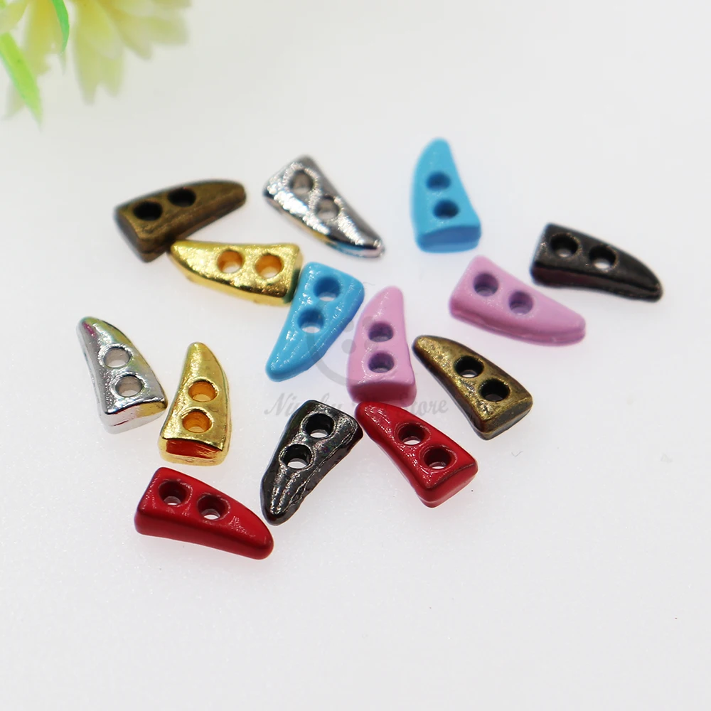 50pcs 2 Holes 7mm Mini Metal Horn Buttons for Doll Clothing Super Small Pullip Blythe Coat Buttons BJD Baby Clothes