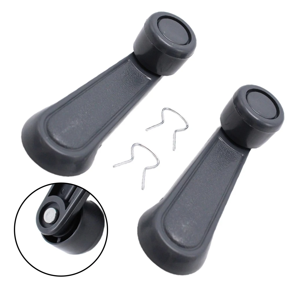 2Pcs Manual Window Crank Handles Gray For Nissan For 240SX Pickup For Frontier Pathfinder Sentra Xterra 1985-2004