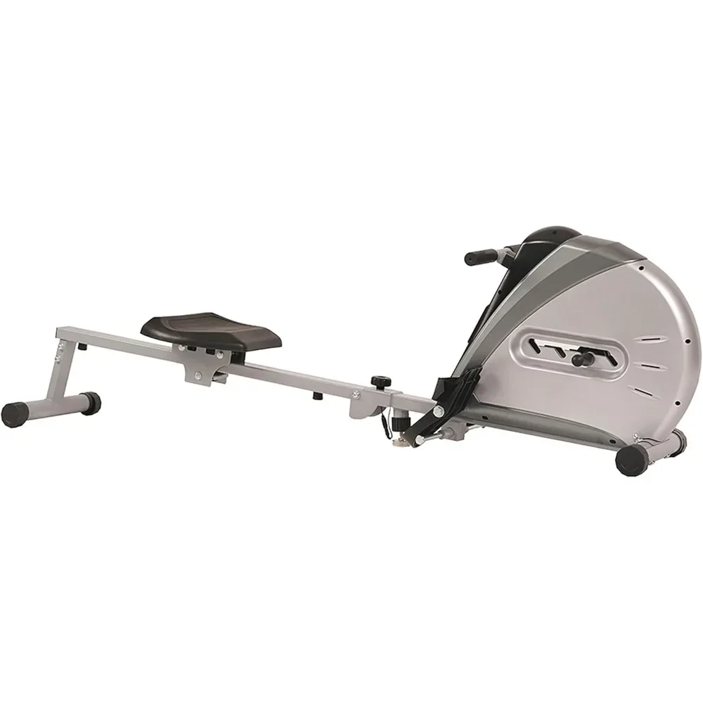 Rowing Machine Rower Ergometer with Digital Monitor, Inclined Slide Rail, 220 LB Max Weight and Foldable Features Adjustable