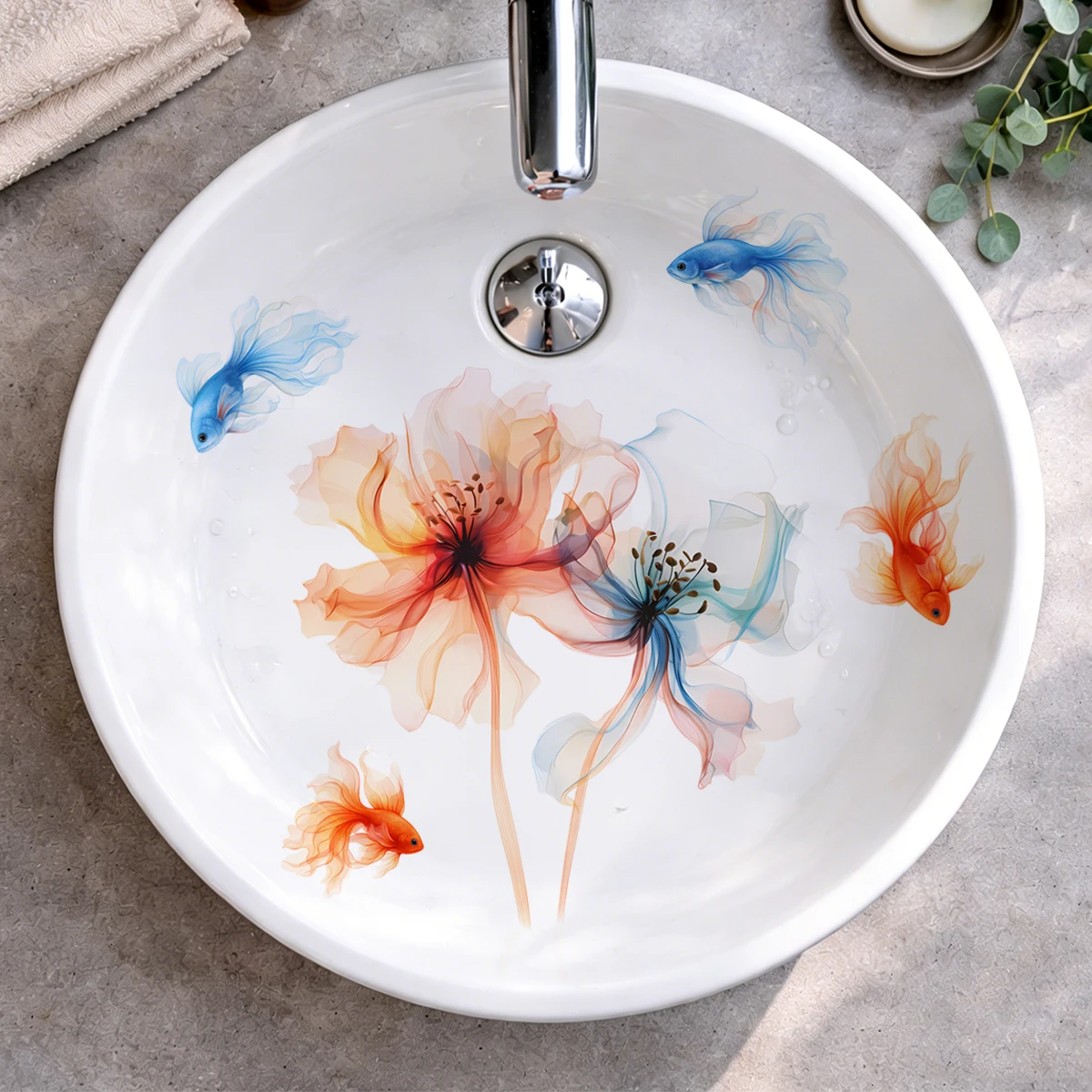 

Toilet Bathroom Kitchen Ceramic Tiles Glass Carp Wall Stickers Toilet Sink Waterproof Stickers Room Home Decor Supplies