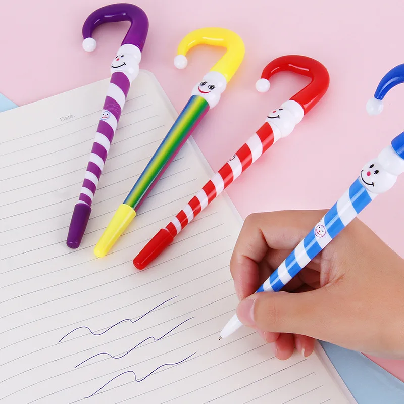 Kawaii Cartoon Funny Face Ballpoint Pen Christmas Gifts Clown Christmas Snowman Hat Xmas Gift  Christmas Series Pen Creative