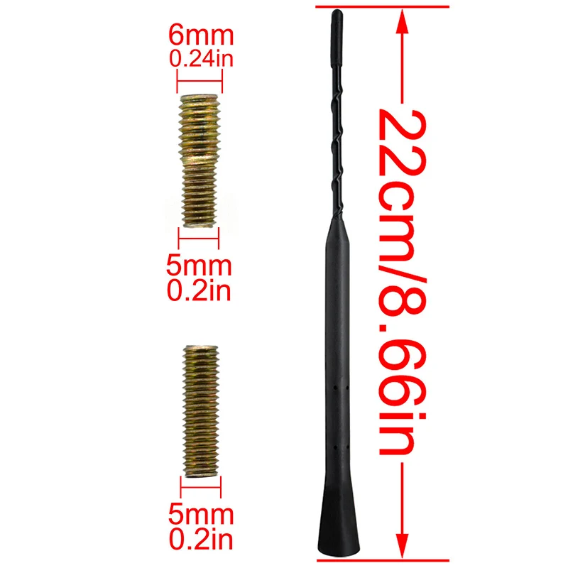 

9 Inch Universal Roof Mount Mast Whip Antenna Enhanced Signal Stereo Radio Screws FM AM Aerial Amplified Car Accessories