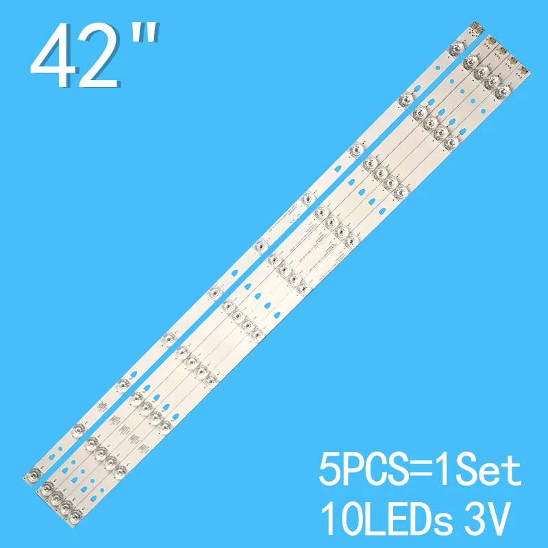 

5pcs/set LED Backlight strip 10 Lamp 3V For lt-42m450 42''TV LED42D10A LED42D10B-ZC14DFG-01 10S1P 5S2P LE42AL88R81A2 LE42U6500TF