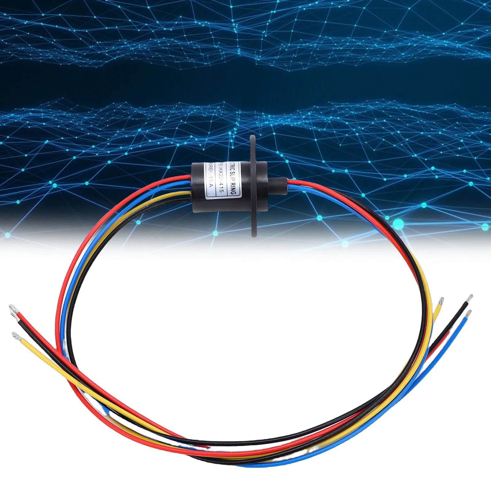 4 Wire 15A Conductive Slip Ring 22mm Diameter 250RPM 360 Degree Rotary Connector Electrical Rotating Power Transfer Hardware