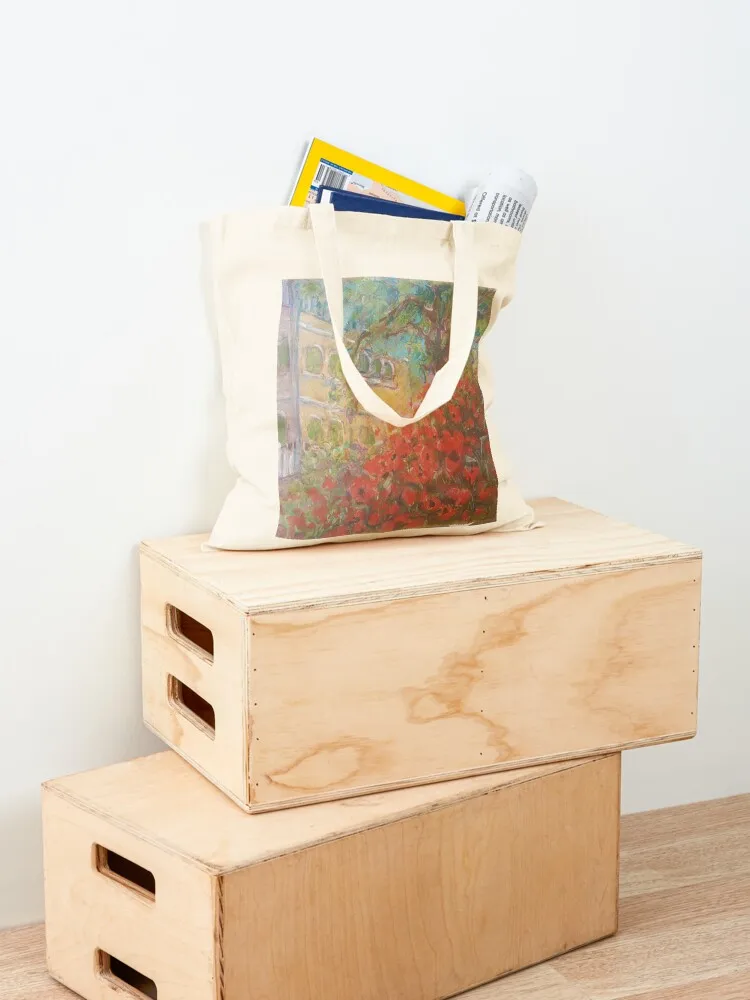 House with Green Shutters Tote Bag supermarket folding bag Customizable tote bag custom canvas Women's tote