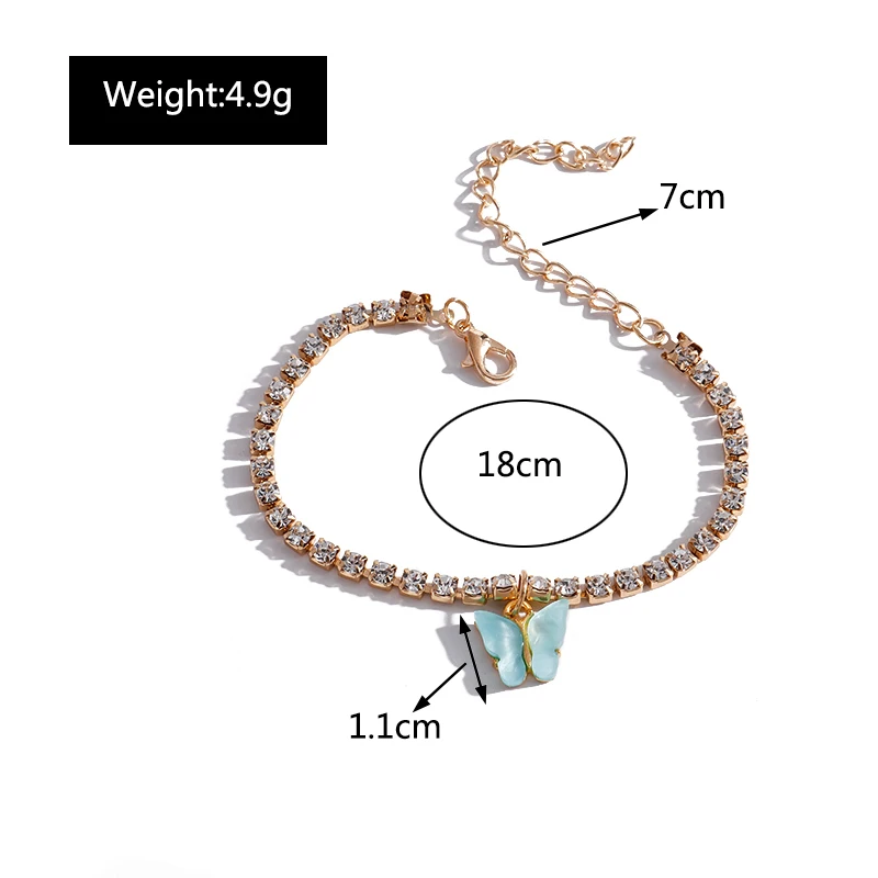 Aihua Neue Glänzende Kubische Tennis-Ketten-Schmetterlings-Armbänder für Frauen Sommer Strand Verstellbare Armbänder Geburtstagsparty-Schmuck – Detail 25