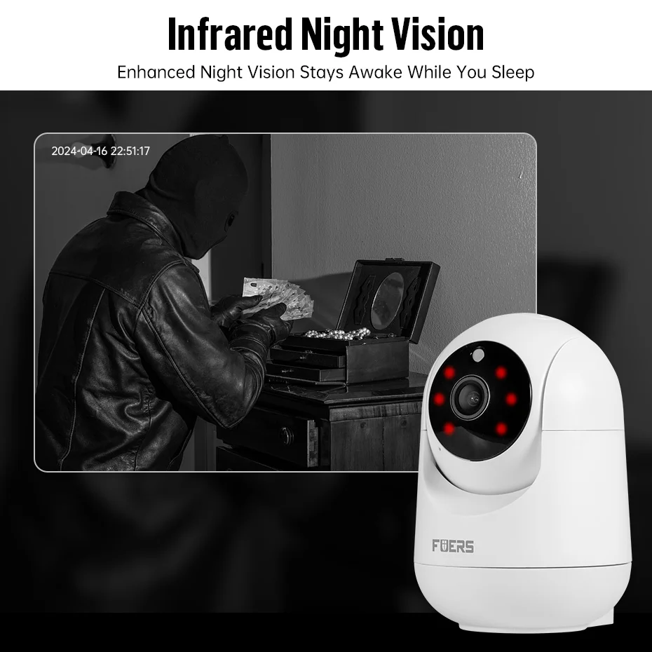 Imagem -04 - Fuers-tuya Wi-fi Kit Monitor Interno Sistema de Segurança Cctv Armazenamento em Nuvem Micro Alarme Aviso Adesivo P162 5mp