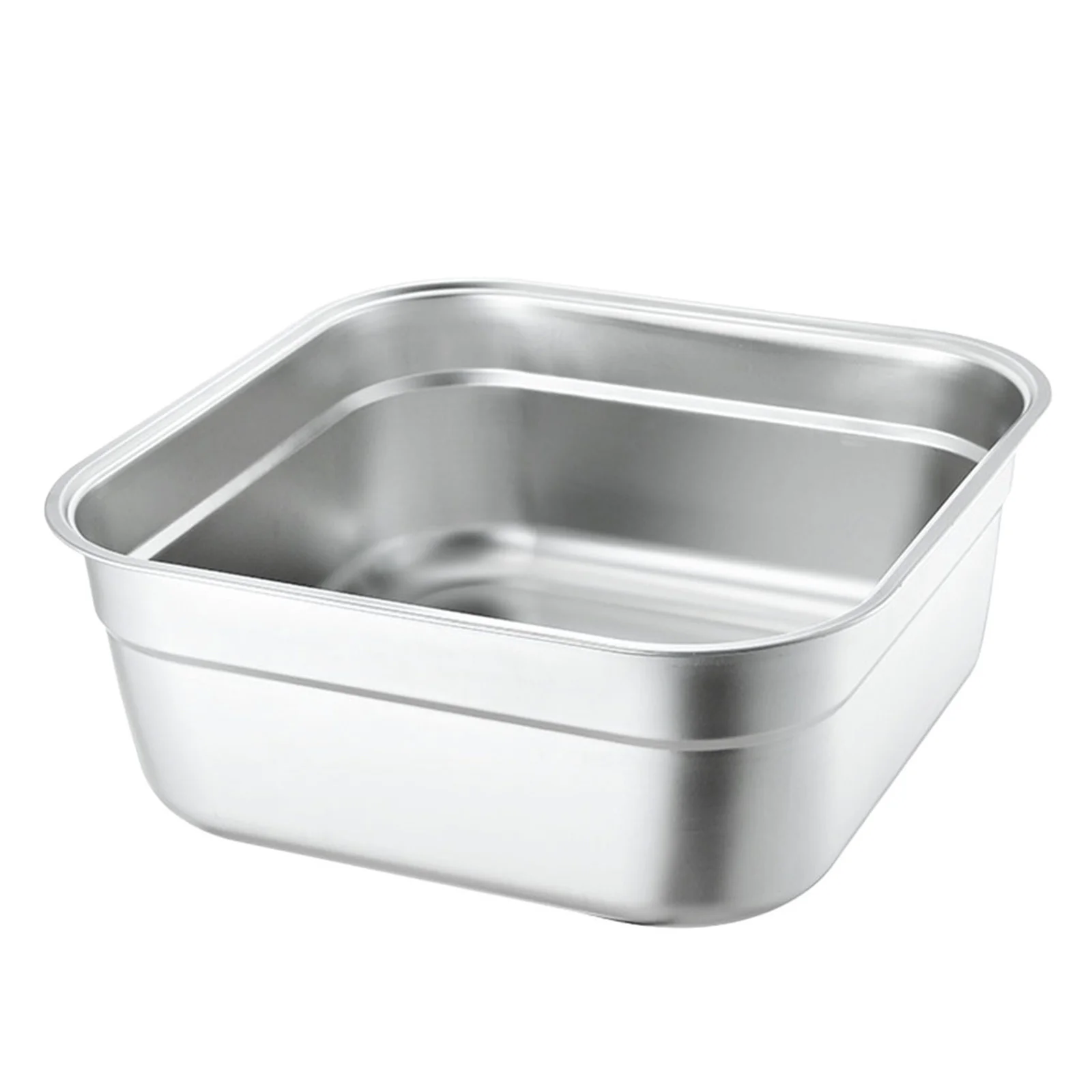 

Stainless Steel Basin Kitchen Vegetable Washing Basin Metal Mixing Bowl Soup Buffet Server Dish 23cm Kitchen Accessory