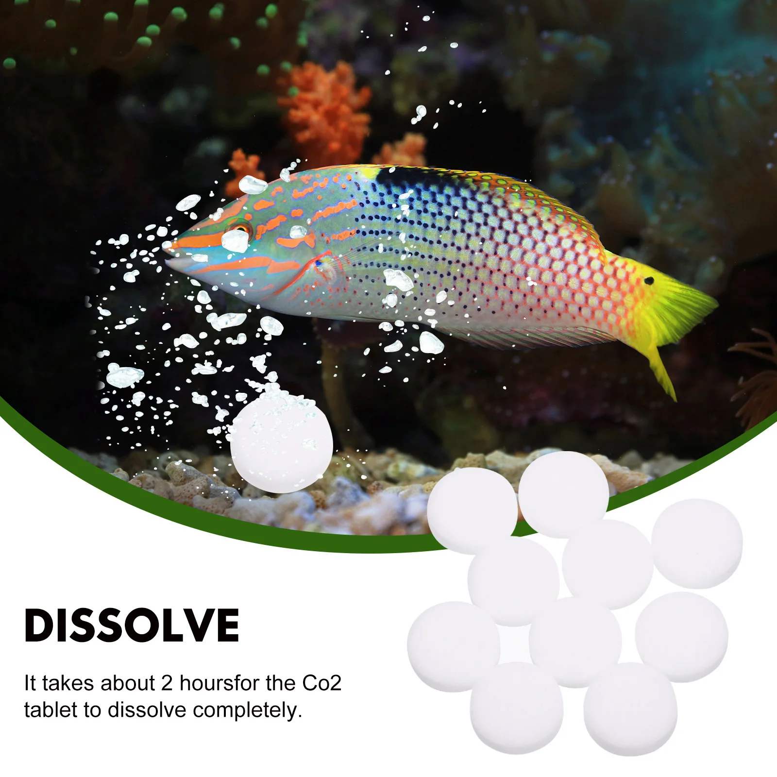 

1 Bag Of Carbon Dioxide Tablets For Aquarium Co2 Supplement Water Grass Growth Enhancer Bubbling Free Formula Fish Tank