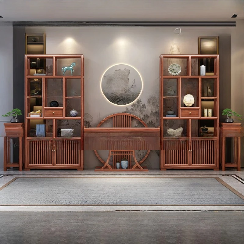 

New Chinese-style study tea room shelf, Duobao Pavilion living room home display antique cabinet